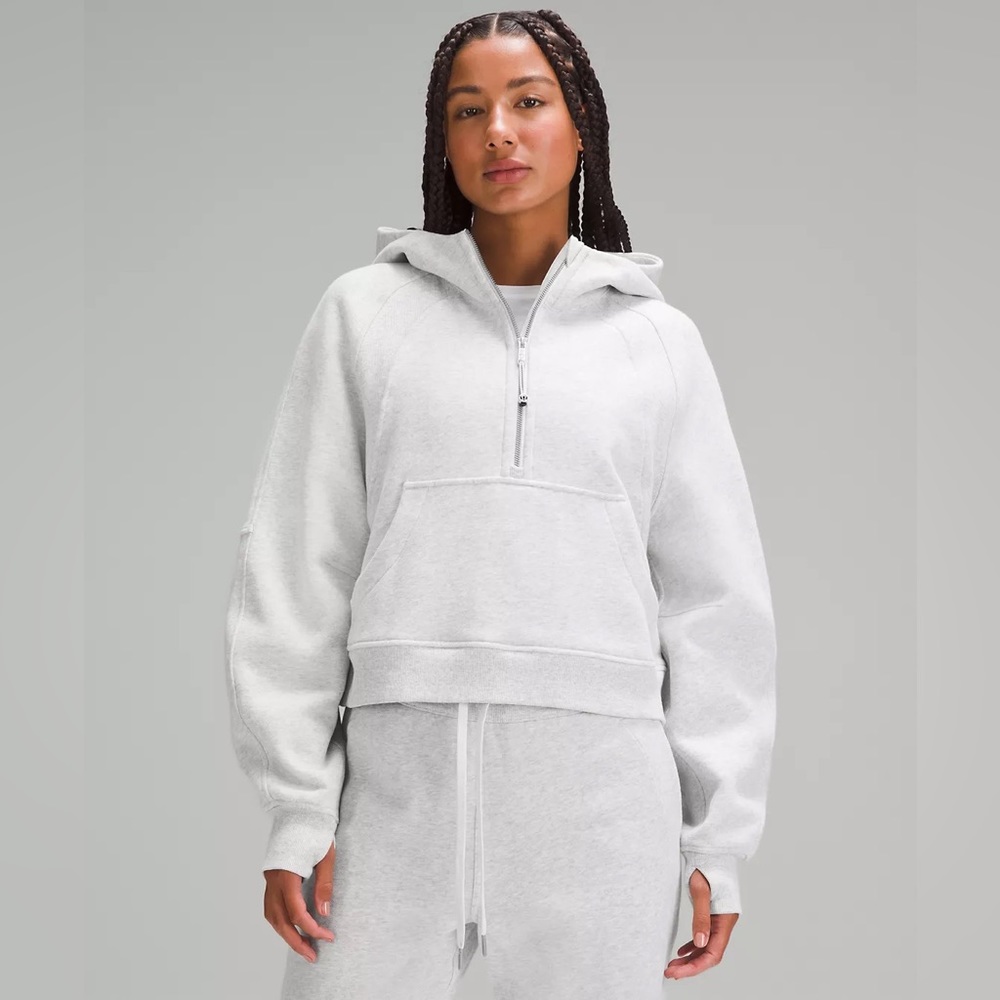 Lululemon Light Grey Scuba Oversized Half-Zip Hoodie Size M/L